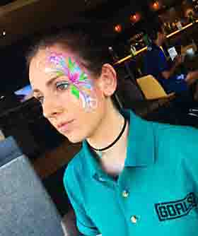Adult with face painting