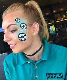 Adult with face painting