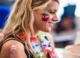 Adult with face painting