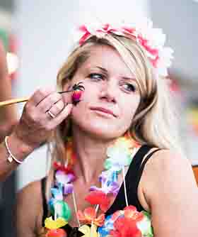 Adult with face painting