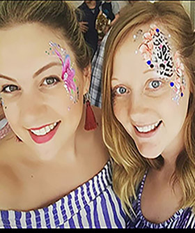 Adult with face painting