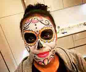 Adult with face painting
