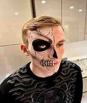 Adult with face painting
