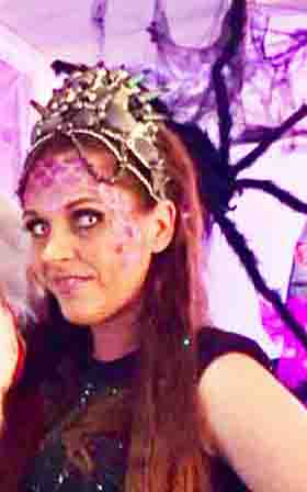 Adult lady with face painted