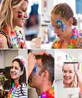 five Adult's with face painting on