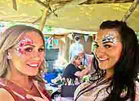 Two lady Adults with face's painted