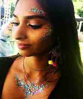 Lady adult with face painting