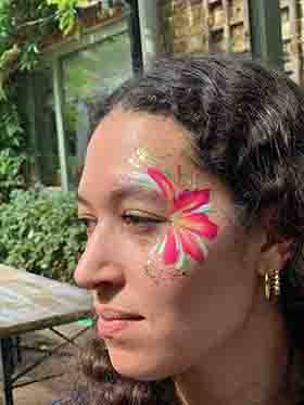 Lady with face painted-b